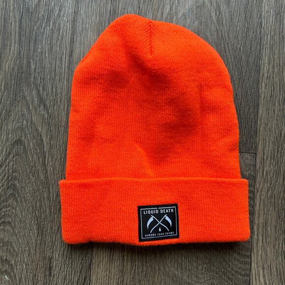 Liquid Death Neon Orange Beanie - Picture 1 of 5